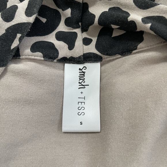 Smash Tess Everywear Cardi Cardigan Size S Lexi Leopard Beige Black Pockets Fall - Picture 9 of 12
